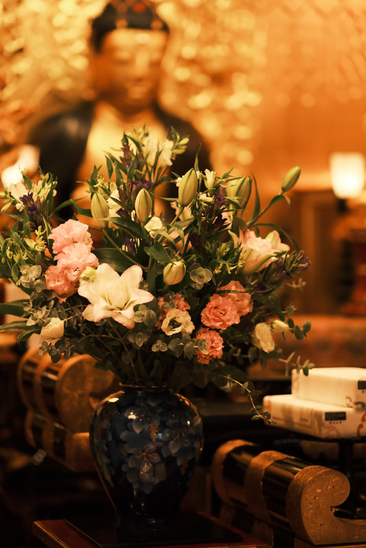 「世田谷のお寺に法要花を納品