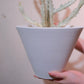 ホワイトゴーストの器のアップ 植物と同系色でまとめたシンプルな白陶器鉢 GORI STORE TOKYO